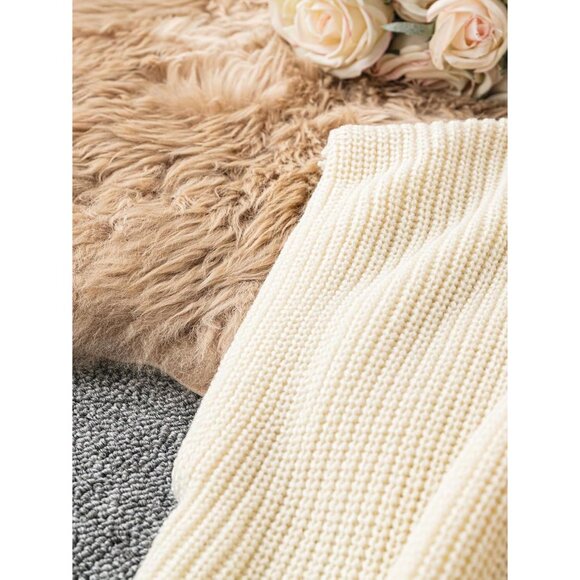 Women's Plus Size Knit Top Ribbed Mock Neck Short Sleeve Casual Sweater - Picture 4 of 5